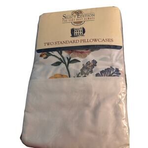Select Edition Two Standard Pillowcases, Rosemonde Design, 200 Thread Count, NWT